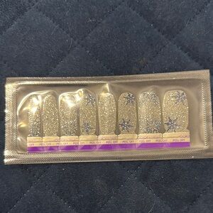 Color Street Glittering Silver Nail Strips with Blue Stars****FINAL MARKDOWN****